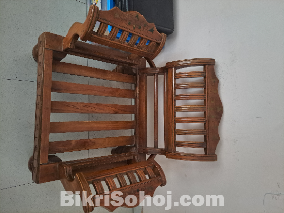 সেগুন কাঠের সোফা বিক্রয় (২+২+১) ও সেন্টার টেবিল সহ